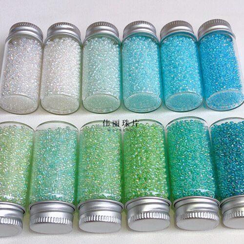 伟丽S24-S33 超优米珠2mm透明幻彩米珠系列发簪穿流苏饰品DIY50克 - 图0