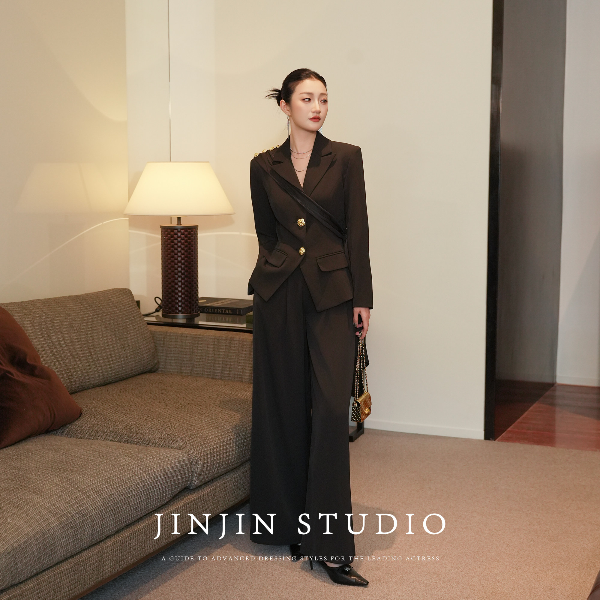 MD进进原创【优雅晚宴】2025早秋新品气质设计感西服阔腿裤套装,淘宝优惠券,粉丝福利购,淘宝优惠卷