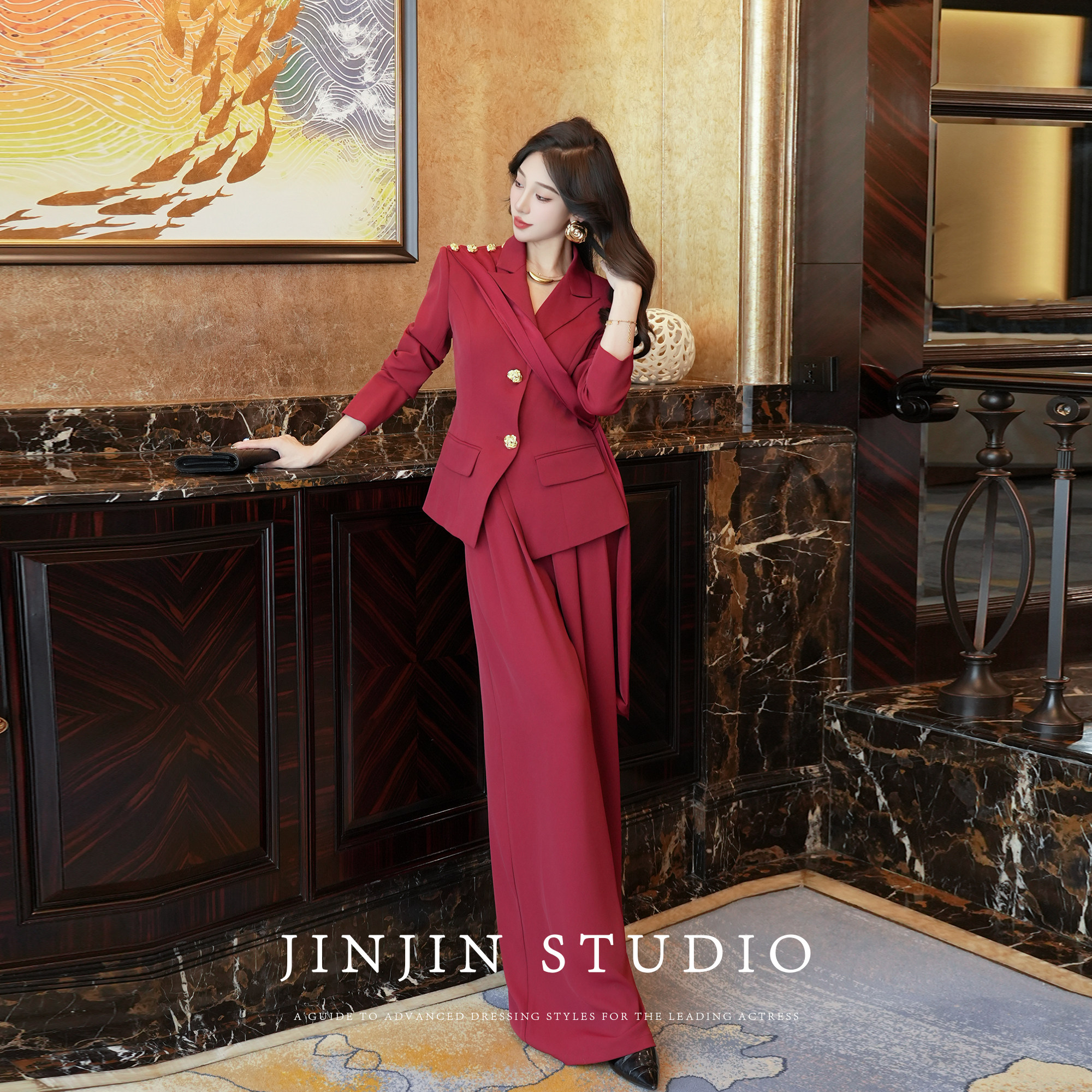 MD进进原创【优雅晚宴】2025早秋新品气质设计感西服阔腿裤套装,淘宝优惠券,粉丝福利购,淘宝优惠卷