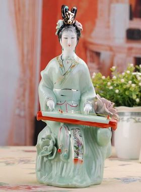 陶瓷琴棋书画四大美女摆件