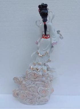 桃花仙子14寸工艺塑像供奉摆件