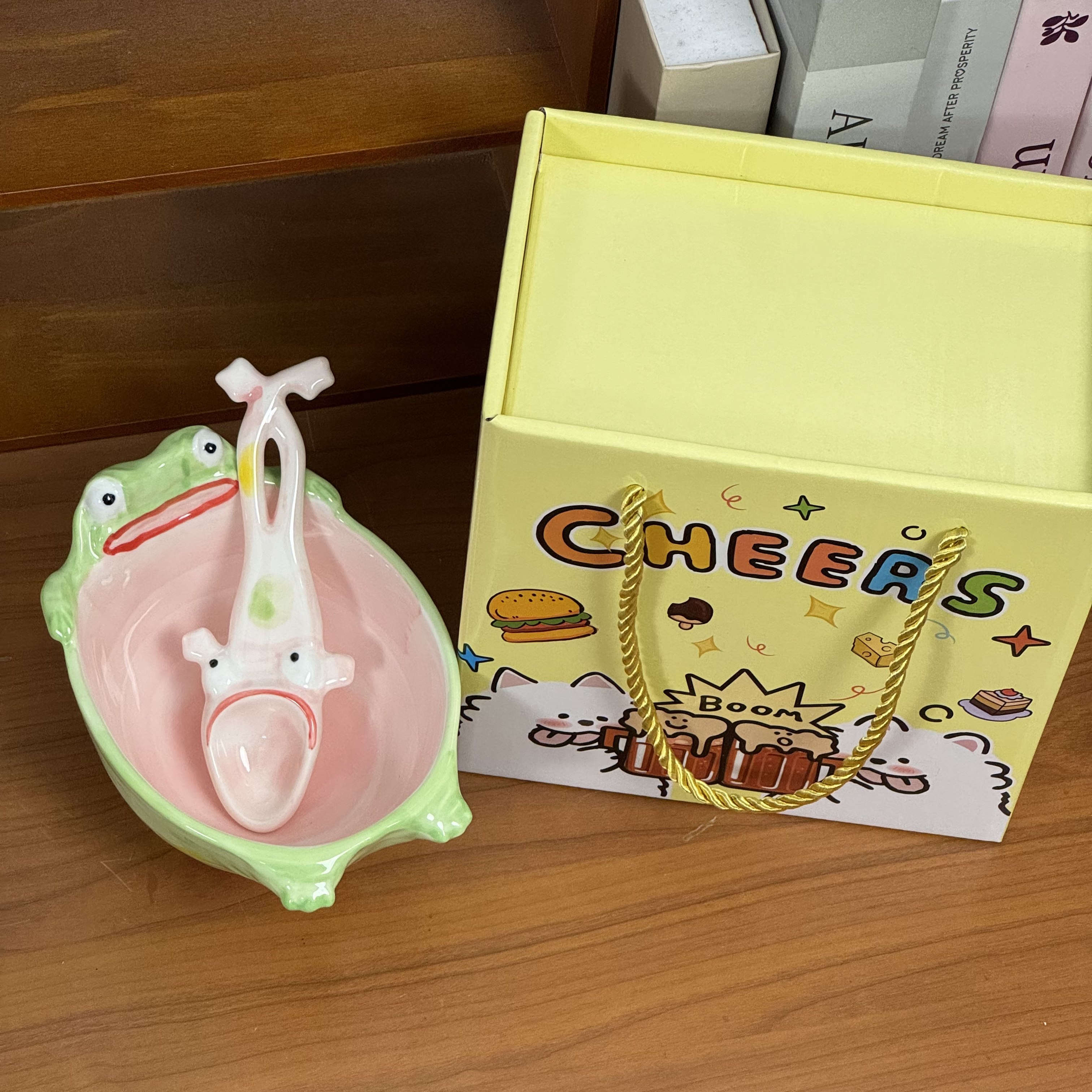 创意搞怪青蛙陶瓷碗家用吃饭碗高颜值汤碗沙拉碗送礼生日礼物送人