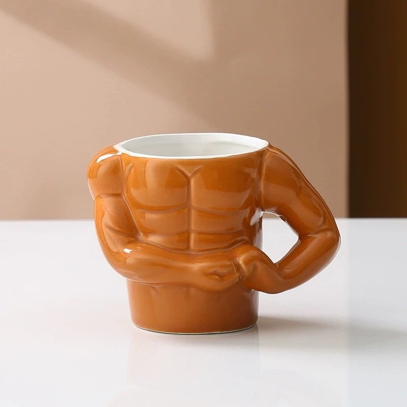 送礼搞怪猛男肌肉杯陶瓷送朋友礼物整蛊马克杯陶瓷高颜值水杯学生,淘宝优惠券,粉丝福利购,淘宝优惠卷