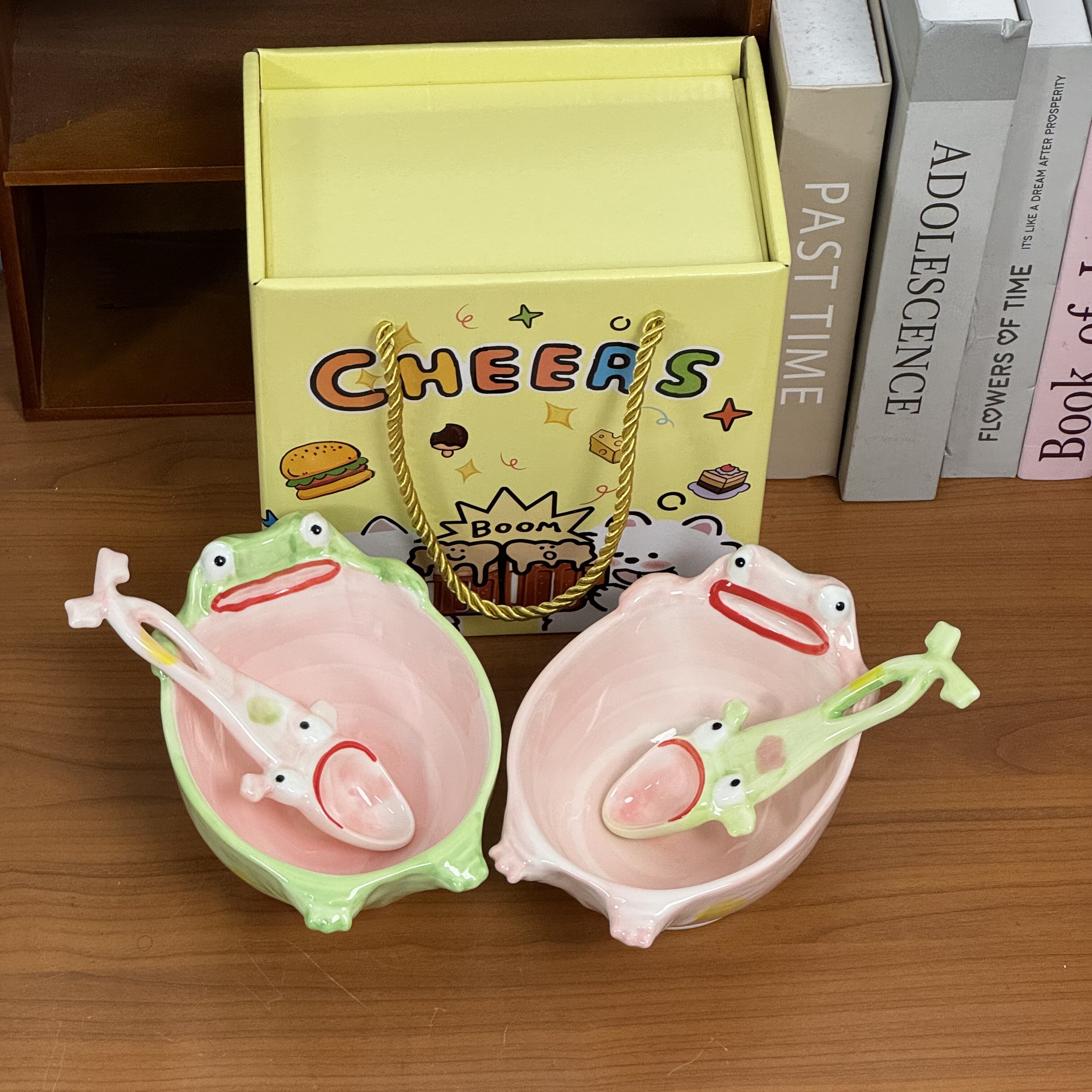 创意搞怪青蛙陶瓷碗家用吃饭碗高颜值汤碗沙拉碗送礼生日礼物送人