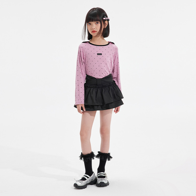 植木童装女童T恤2025秋冬新款中大童黑粉长袖连帽衣服上衣儿童T恤,淘宝优惠券,粉丝福利购,淘宝优惠卷