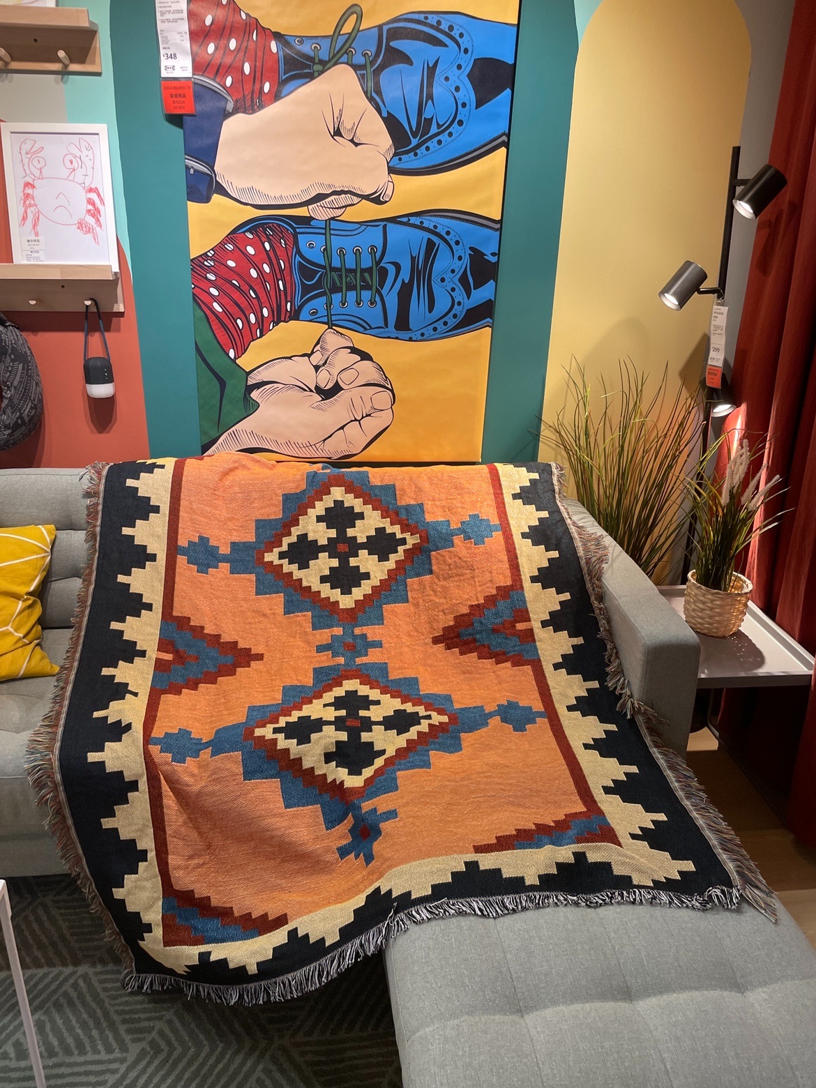GALA 民族风沙发毯 波西米亚流苏毯盖毯单人休闲毯墙面装饰挂毯