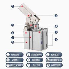 Цилиндр jgl杠杆气缸alc气动夹紧摇臂压紧空压夹具气缸机械25/32/40/50/63 Energizer power