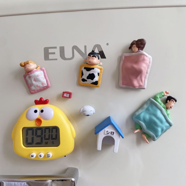 创意蜡笔小新冰箱贴睡眠中的一家人家居装饰贴洞洞板留言磁吸磁性 - 图3