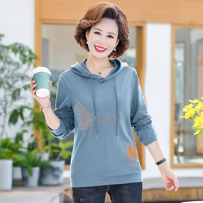 春秋季长袖连帽四十岁妈妈新款卫衣 初日丽影卫衣/绒衫