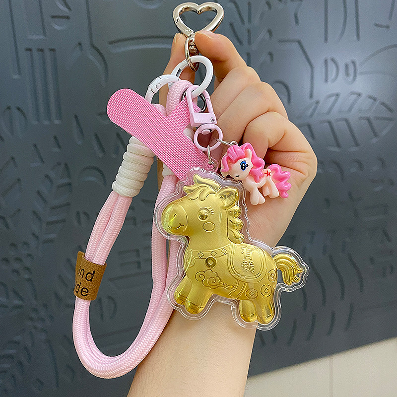 2025新款创意马上有钱手机链挂件钥匙扣包包挂饰送朋友塑箔金马,淘宝优惠券,粉丝福利购,淘宝优惠卷
