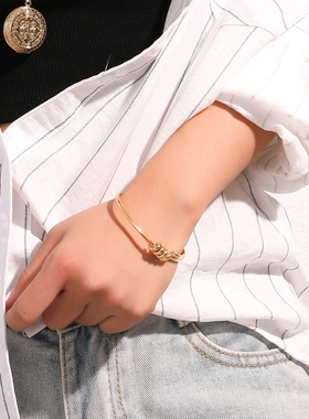 白搭麻花纹时尚风潮版打结手镯