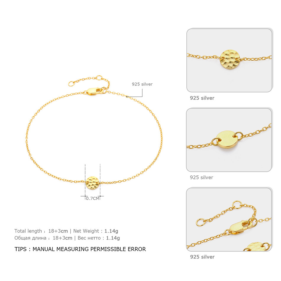 925纯银金色圆的魅力珠宝首饰手镯 carlidana卡丽丹娜手链