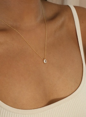 水晶吊坠钛钢ipg14K女ins极简风