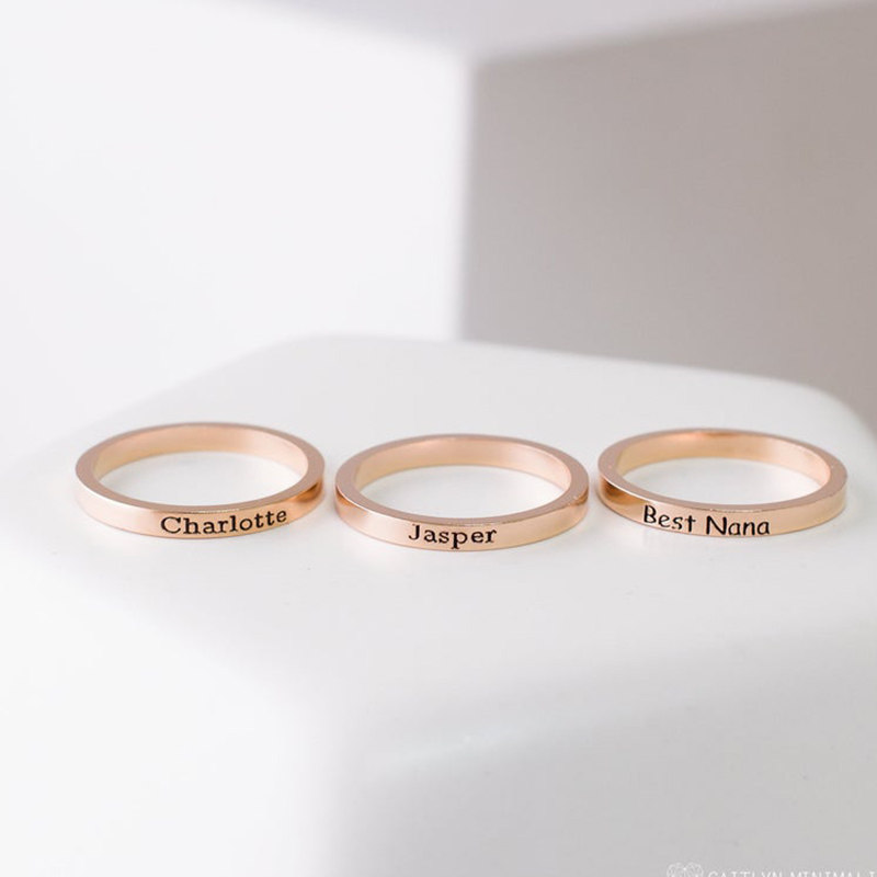 定制刻字钛钢14k镀金男女戒戒指环 carlidana卡丽丹娜戒指/指环