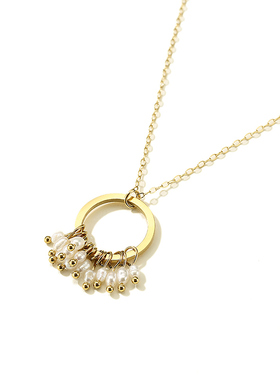 流苏镀金时尚风法国天然淡水珍珠