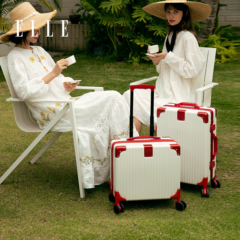 elle拉链箱万向轮女20寸密码旅行箱 elle拉杆箱旅行箱
