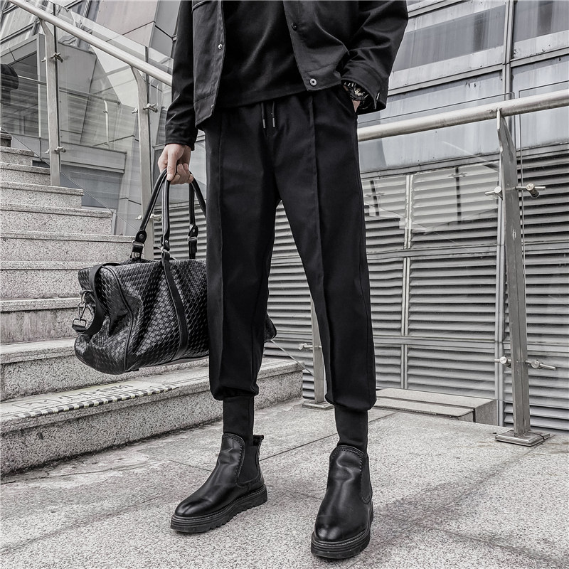 男士靴裤秋冬季加绒款西裤宽松束脚配马丁靴的裤子九分哈伦休闲裤,淘宝优惠券,粉丝福利购,淘宝优惠卷