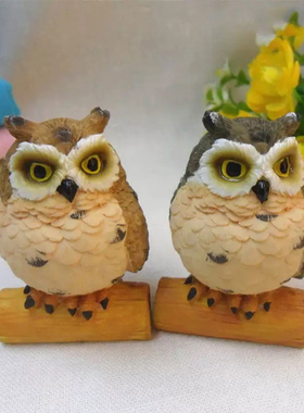 哈利波特猫头鹰生态缸苔藓微景观材料树脂工艺品公仔桌面装饰摆件