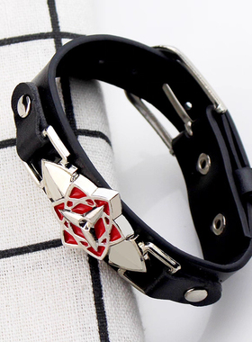 动漫周边手链  火影忍者手环个性  六芒星学生男女朋克PU皮手饰品