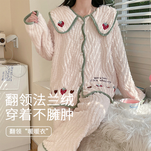 ROVO秋冬加厚保暖月子服产后家居服套装