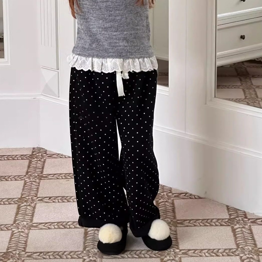 儿童休闲裤冬季新款一体绒加绒保暖宽松显瘦直筒裤女童百搭长裤潮,淘宝优惠券,粉丝福利购,淘宝优惠卷