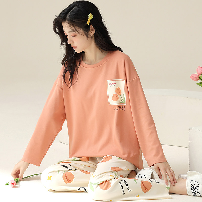 长袖带兜睡衣女春秋季纯棉质2024年新款少女士秋冬卡通套头家居服,淘宝优惠券,粉丝福利购,淘宝优惠卷