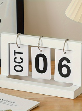 北欧简约木质日历摆件2025新款台历ins创意办公桌面装饰品小摆件