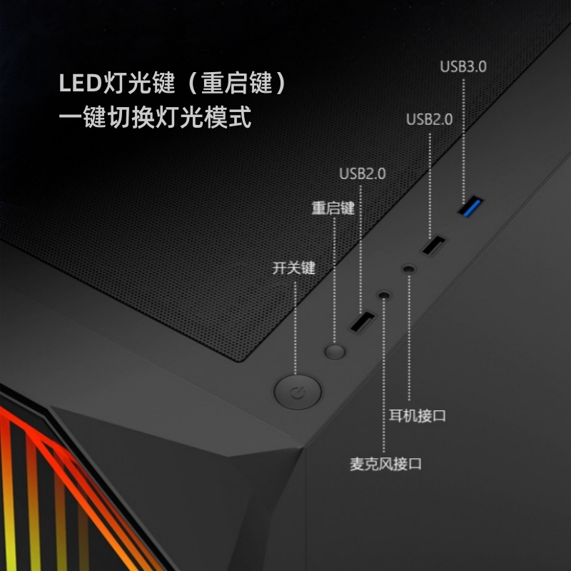 EVESKY无限空间X5机箱ATX黑洞ARGB灯控台式电脑主机箱360水冷侧透 - 图2