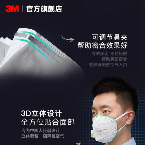 3Mn95口罩防工业粉尘花粉KN95带阀专业防护透气舒适口罩面罩PSD - 图2