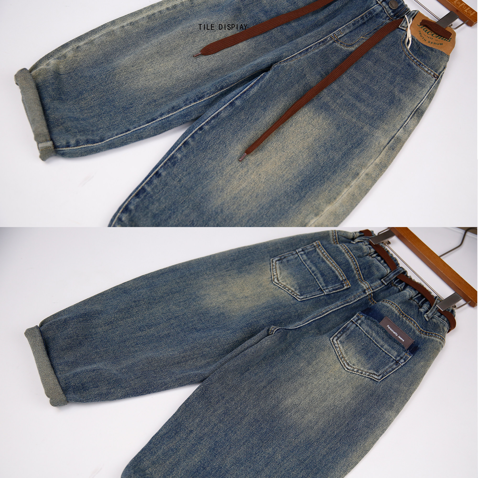 啦芙莱童装2025秋季新款男女童阔腿牛仔裤中大儿童老爹长裤子3655,淘宝优惠券,粉丝福利购,淘宝优惠卷