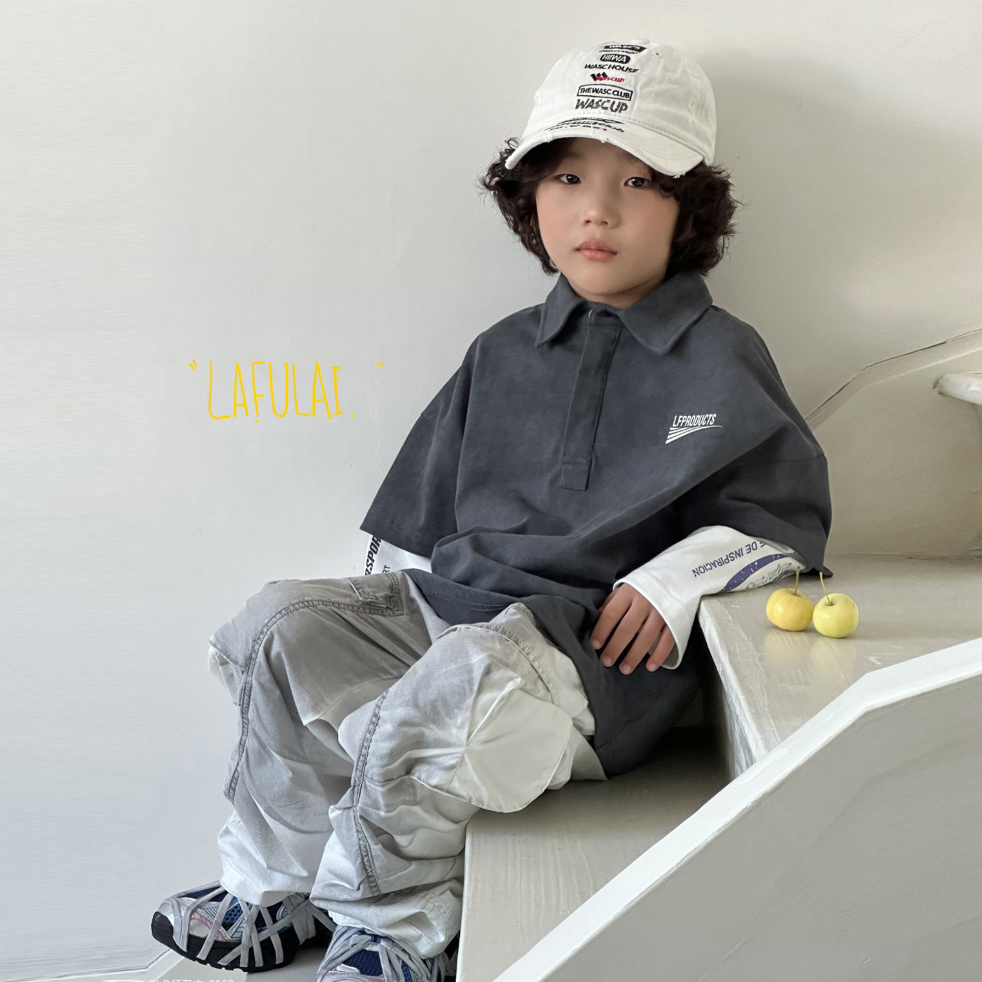 啦芙莱童装2025春季新款男儿童长袖POLO衫潮宝假两件拼接卫衣9869,淘宝优惠券,粉丝福利购,淘宝优惠卷