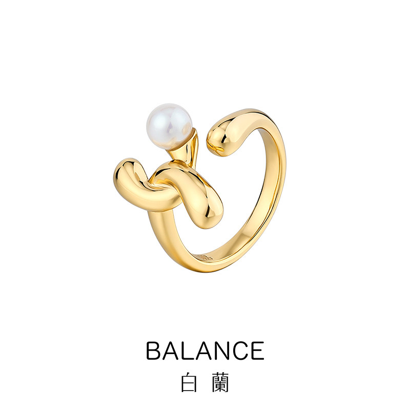 白兰天然淡水珍珠女小众素圈戒指 bn戒指/指环