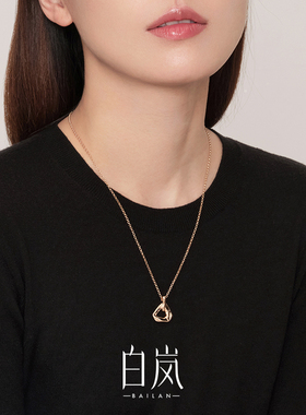 白岚三角扣项链女925银轻奢小众