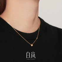 White Lan Necklace Woman 925 silver lock bone chain light extravagant and small crowd temperament original minimalist design sense XL2820