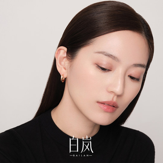 Mirrored Earrings Bai Lan 925 Silver Simple Fashion Women