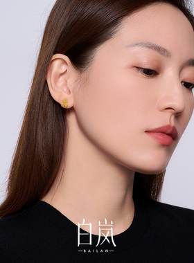 白岚红宝葫芦红宝石耳钉耳饰女新款精致首饰ED4839