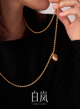 白岚涟漪项链925银毛衣链秋冬配饰女气质吊坠精致饰品首饰XL5180