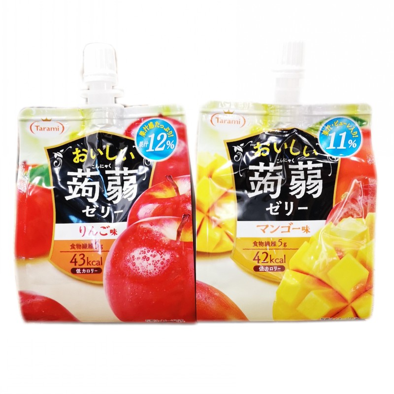 日本本土代购Tarami蒟蒻魔芋果汁低卡果冻白桃芒果吸吸乐零食150g - 图2