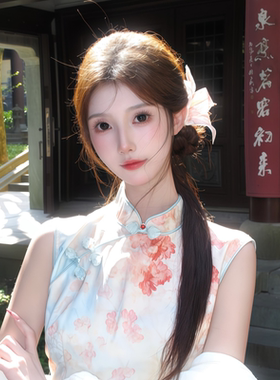 复古新中式超大白粉芯百合花发夹