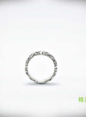新品情侣款纯银现代花型戒指精致