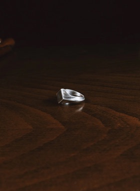 戒指新品纯银棱形复古情侣款厚重