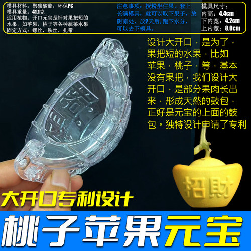 开口元宝模具桃子专用模具人参果模具苹果生长定型模具支持定制 - 图1
