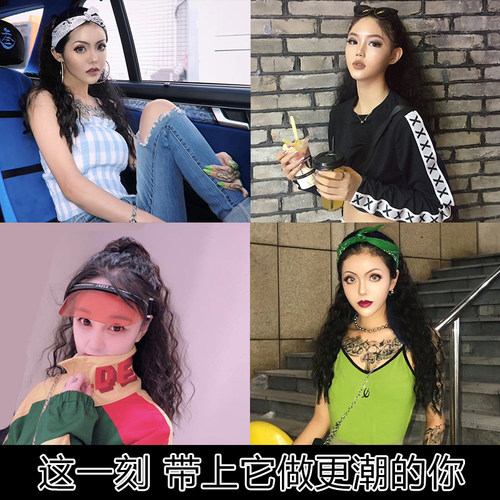 假发网红欧美马尾假发女神器款绑带式 蓬松玉米烫嘻哈小卷卷发 - 图2