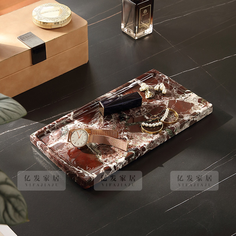 大理石收纳托盘浴室洗漱台样板间高级感桌面摆件托盘卫生间置物盘,淘宝优惠券,粉丝福利购,淘宝优惠卷