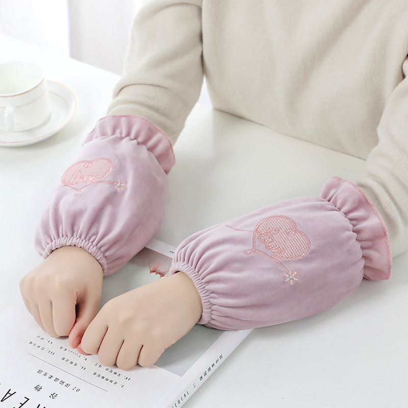 袖套女秋冬短款学生防脏袖套护袖工作办公防污学生可爱刺绣袖头,淘宝优惠券,粉丝福利购,淘宝优惠卷