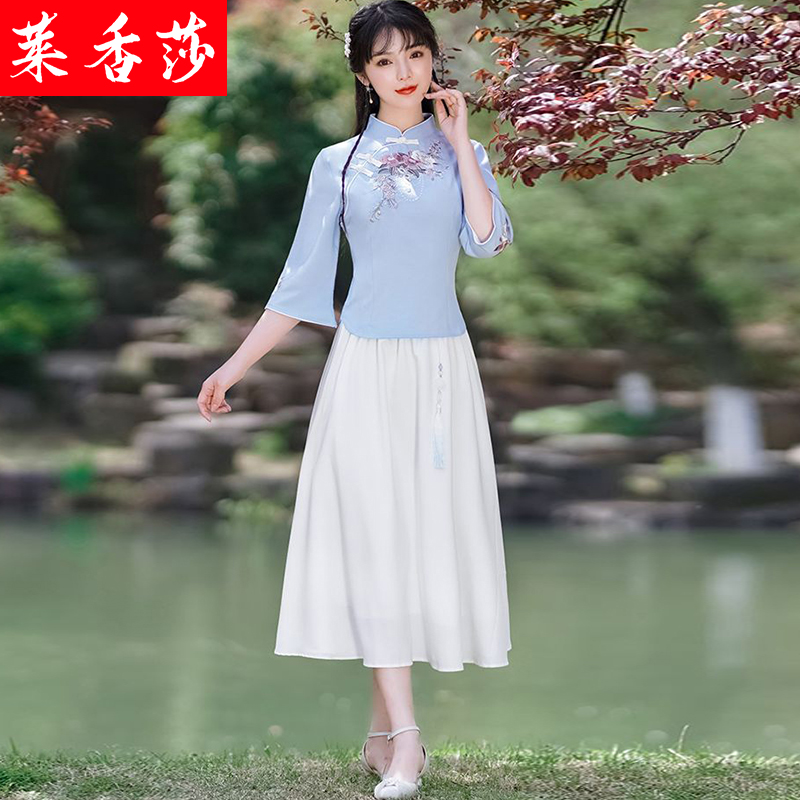 民国少女学生装禅意茶服唐装汉服 莱香莎上衣