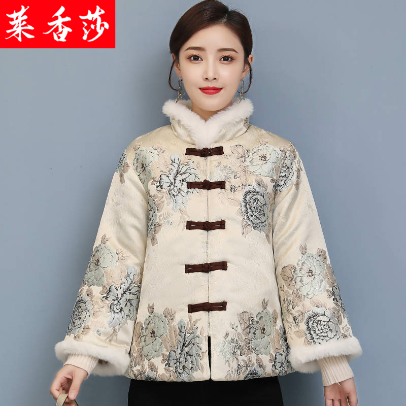 复古唐装茶服中国风冬季加棉棉服 莱香莎上衣