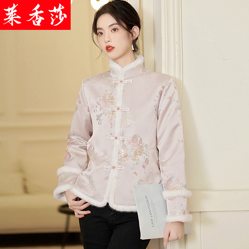 中国风唐装棉袄女冬季2023新款改良旗袍上衣加棉加厚古风棉服外套