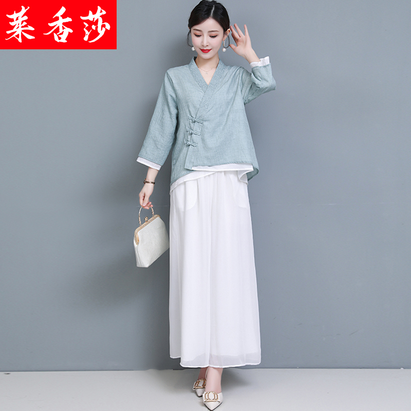 中国风禅意女装棉麻茶服禅修服斜襟 莱香莎上衣