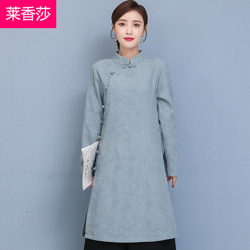 加绒加厚居士服中国风禅意禅修服 莱香莎上衣